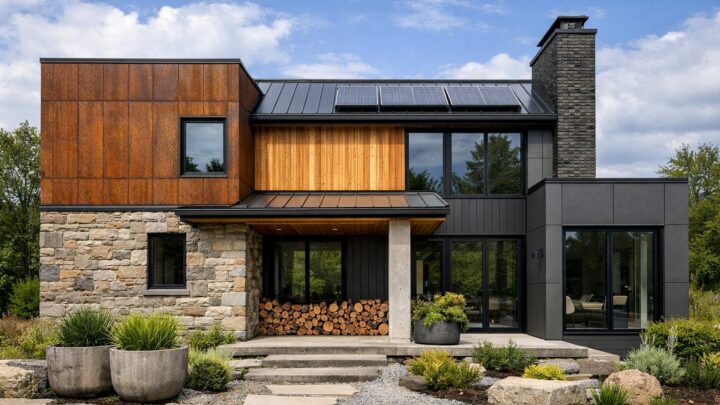 Matériaux extérieurs robustes pour une maison durable