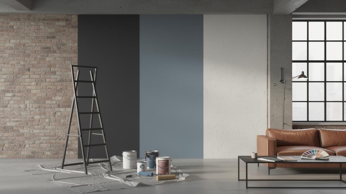 Peinture intérieure couleurs et finitions au style industriel